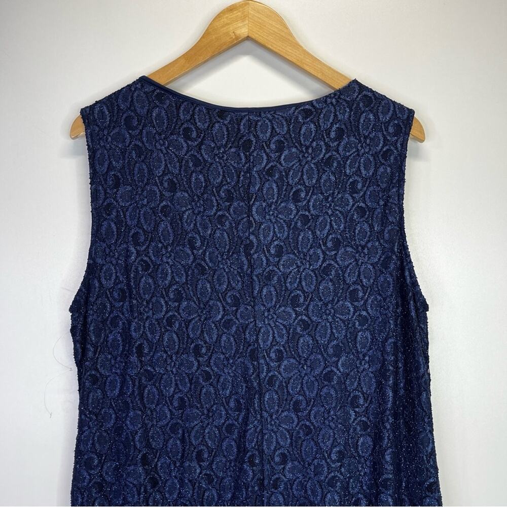 R&M Richards Beaded Neck Lace dress navy blue - 18d - Picture 7 of 9
